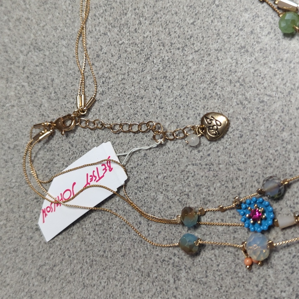 Betsey Johnson Woven Heart Layered Necklace NEW - Picture 5 of 5
